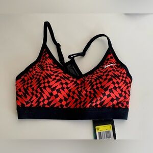Nike Women's Geometric Red and Black Sports Bra